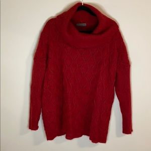 ELSA MANDA - red mohair cowl neck sweater